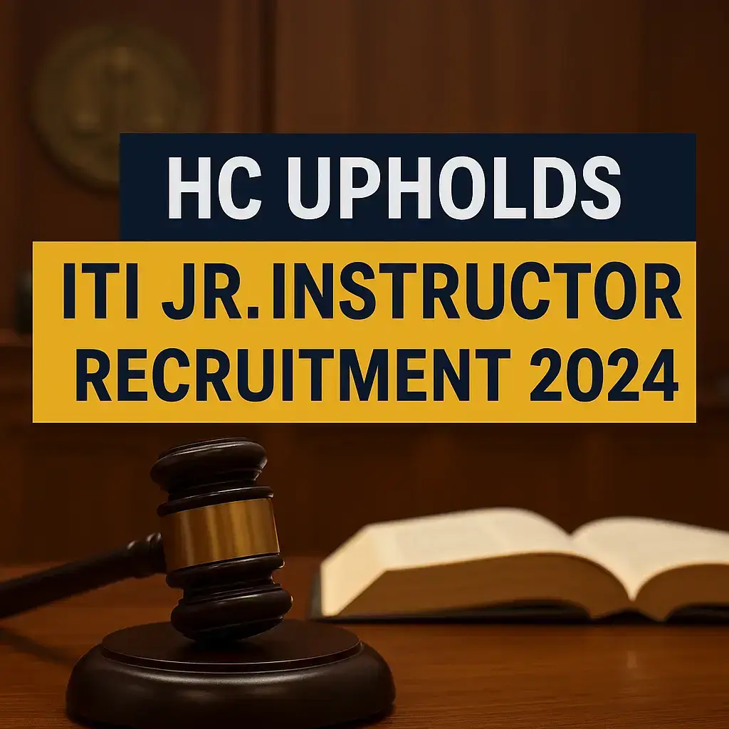ITI Junior Instructor Recruitment Rules 2024