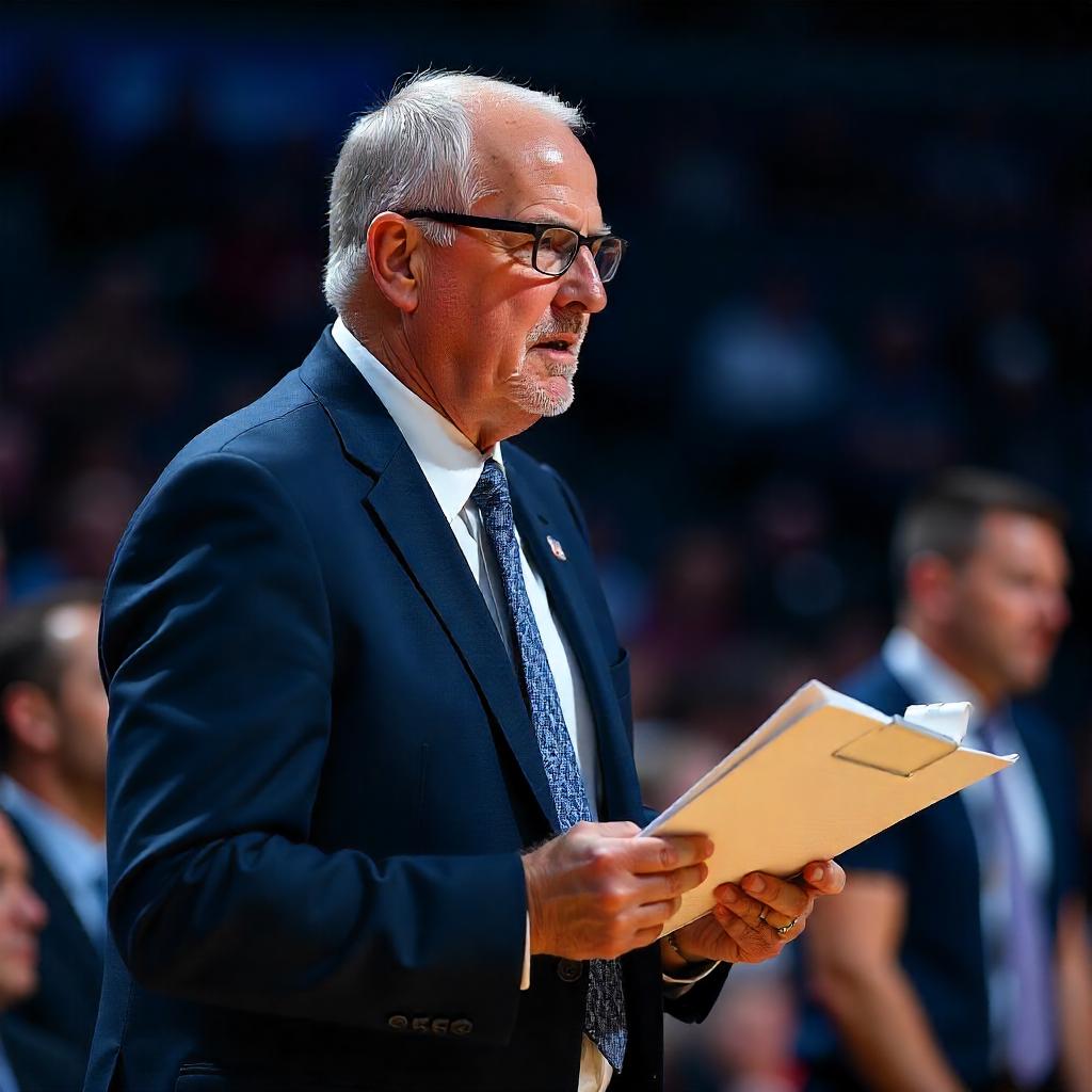 NBA coach intensely strategizing during a game. NBA coach intensely strategizing during a game.