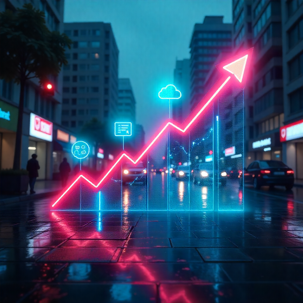 A futuristic digital graphic showing AI skills growth in India