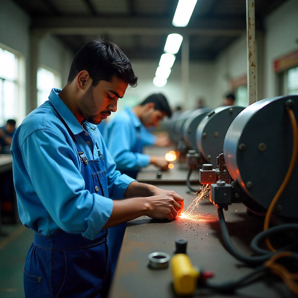 Practical training at a Telangana ITI.