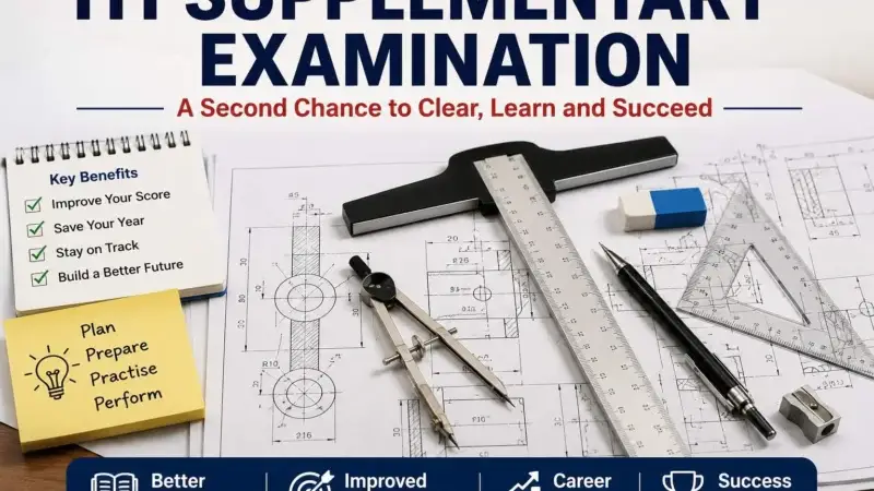 ITI Supplementary Examination β Engineering Drawing Preparation Engineering drawing tools used by ITI students preparing for the ITI Supplementary Examination.