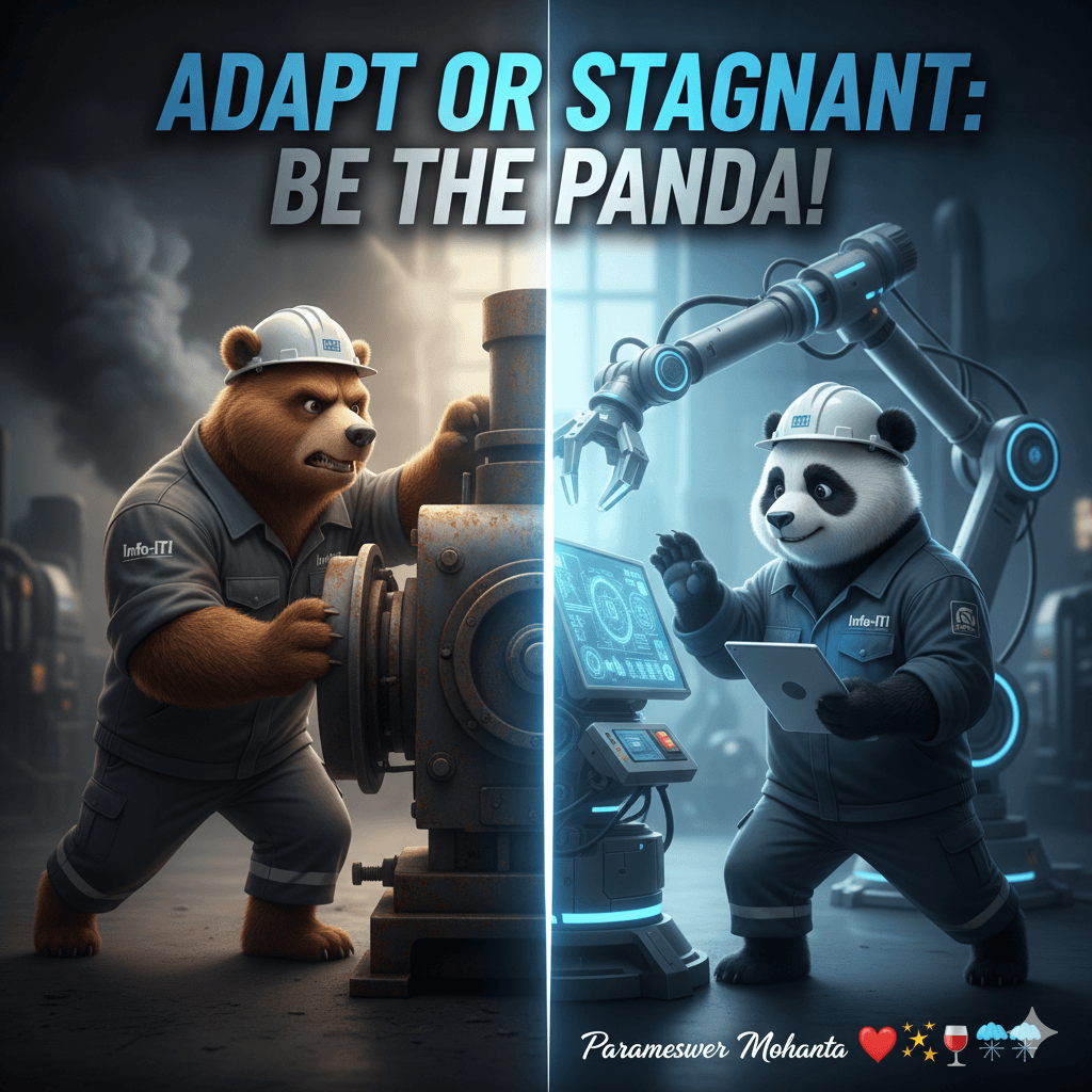 Bubu and Dudu representing the contrast between rigid and adaptable approaches to new technology in an industrial setting