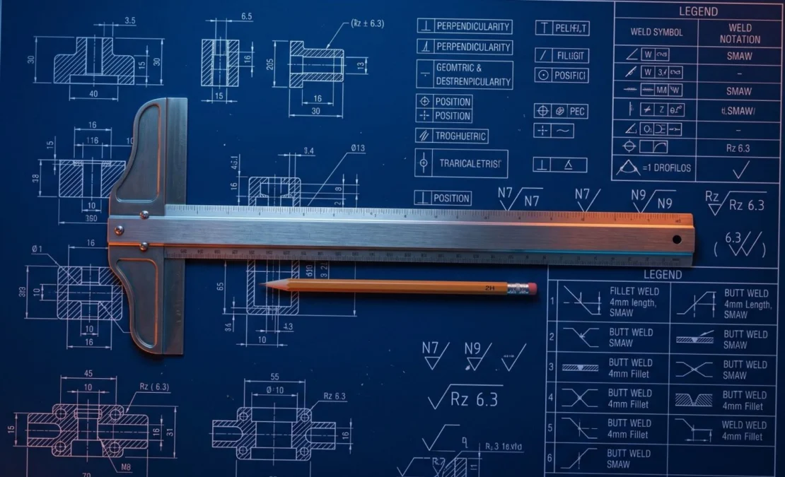 engineering drawing conventions and symbols blueprint