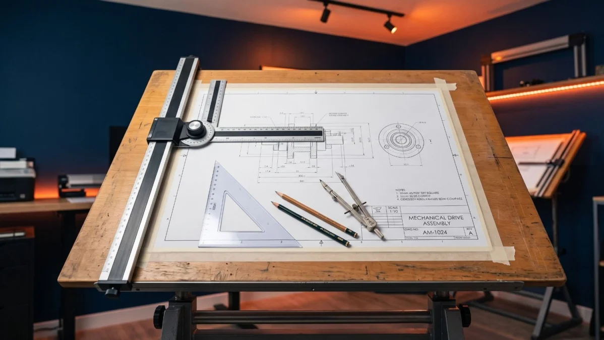 engineering drawing instruments and lines