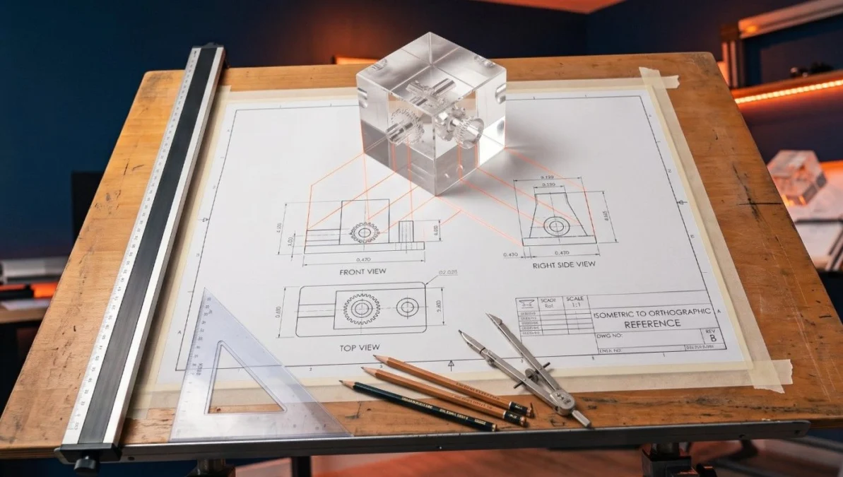 isometric and orthographic projection difference